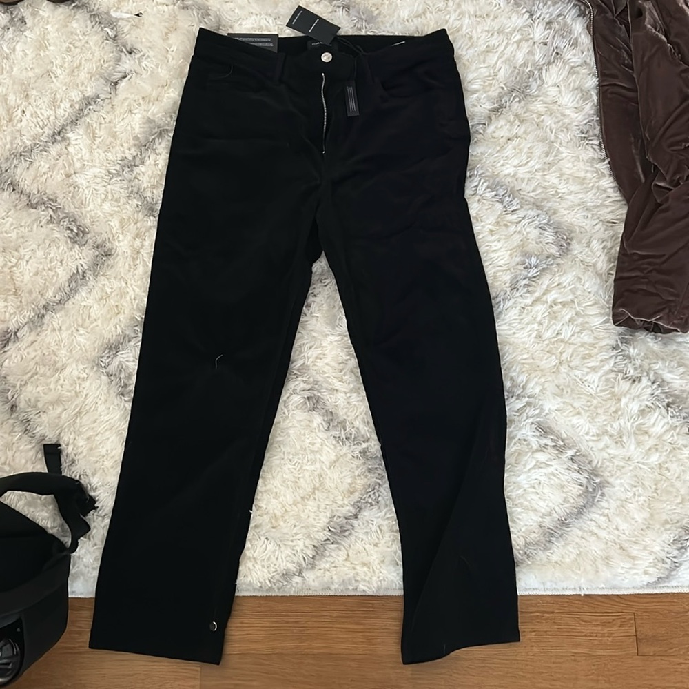 Black high rise skinny corduroy pants